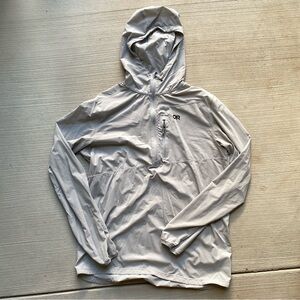 Outdoor Research Mens Astroman Sun Hoodie Size Large Gray 1/4 Zip Hiking